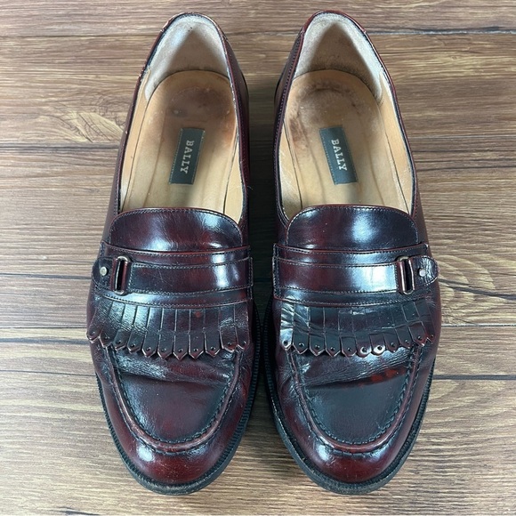 BALLY Glasgow Leather Tassel Slip-On Loafers Men’s Size 10 Shoes - Picture 11 of 11
